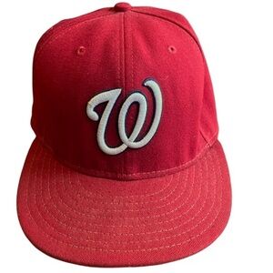 New Era Washington National 59 Fifty On Field Fitted Hat Cap Size 7 1/4